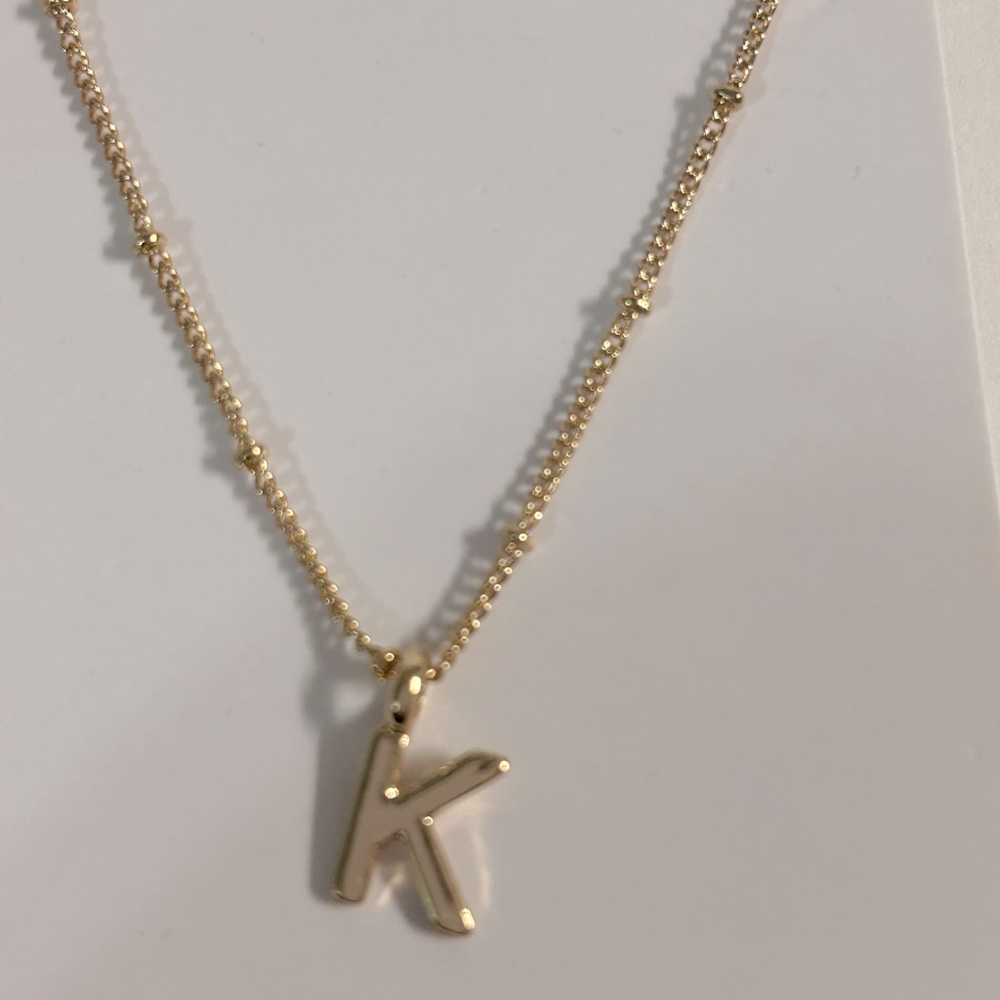Letter K initial necklace